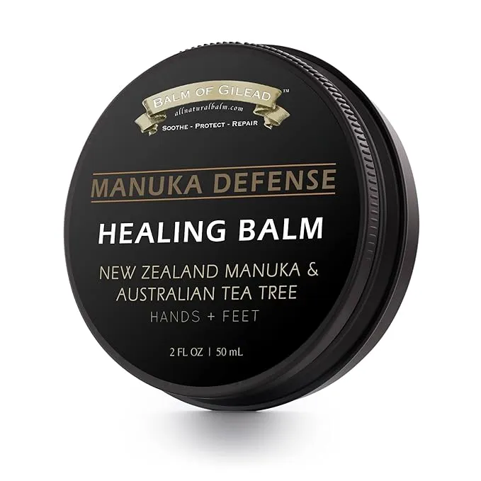 Manuka Defense Healing Balm with New Zealand Manuka & Australian Tea Tree Oil Intensive Moisture Soothes Softens Skin Irritations Like Eczema, Ras