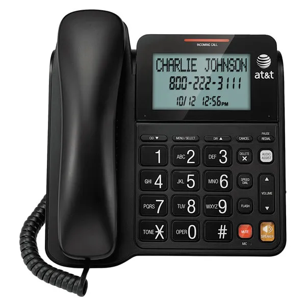 AT&T CL2940 Corded Phone with Speakerphone, Extra-Large Tilt, Black