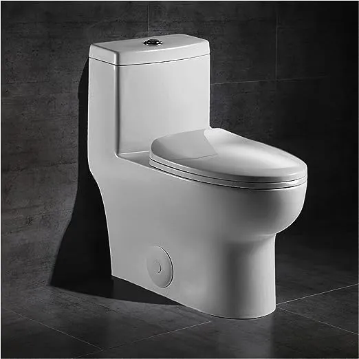 MEJE #76 -Elongated Standard One Piece Toilet with Comfort Seat Height,Soft Close Seat Cover and White Finish