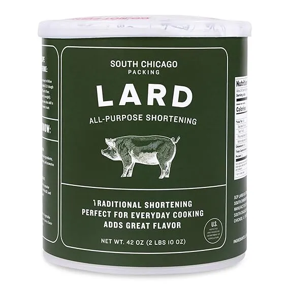 South Chicago Packing Traditonal LARD Shortening, 42 Ounces, Specialty Baking Shortening and Cooking Fat