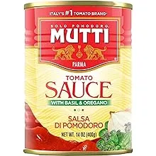 Mutti Tomato Sauce with Basil & Oregano (Salsa di Pomodoro), 14 oz. | 6 Pack | Italy’s #1 Brand of Tomatoes | Canned Tomatoes | Vegan Friendly & Gluten Free | No Additives or Preservatives