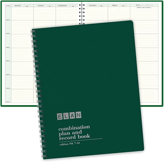 Combination Plan and Record Book One efficient 8-1/2&#034; x 11&#034; Book for Lesson P...