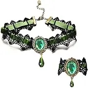 Youniker Retro Handmade Choker Necklace and Bracelet Jewelry Set for Halloween ...