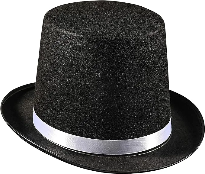 Dress Up America Tuxedo Top-Hat - Silver Trim - Kids