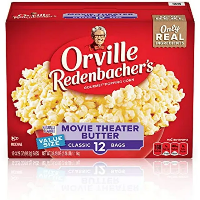 Orville Redenbacher's Movie Theater Butter Microwave Popcorn, 3.29 Ounce(Pack of 24)