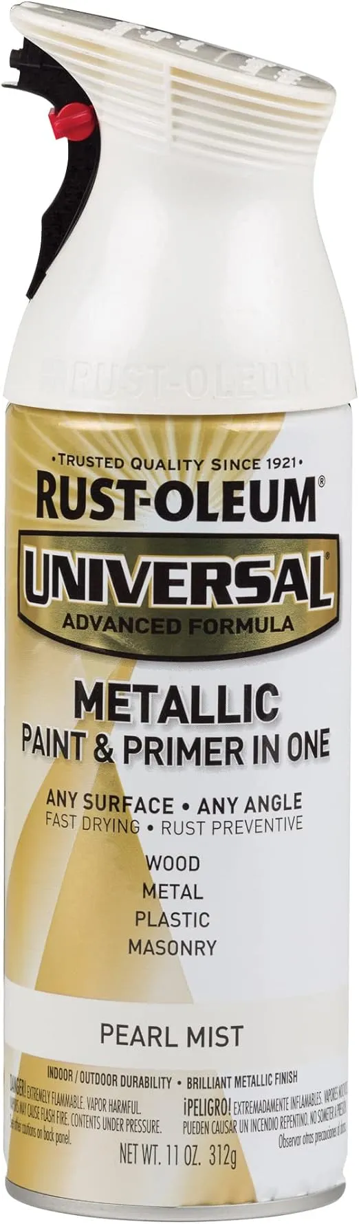 Rust-Oleum 261411 Universal All Surface Metallic Mist Spray Paint, 11 oz, Pearl Mist