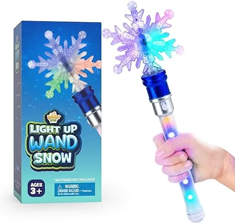 IPIDIPI Toys Snowflake Wand Spinning Light Up Wands