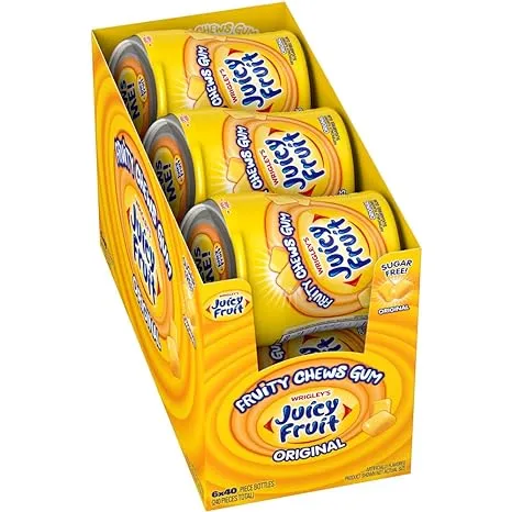 Juicy Fruit Gum, Original - 6 - 40 piece bottles [240 pieces]