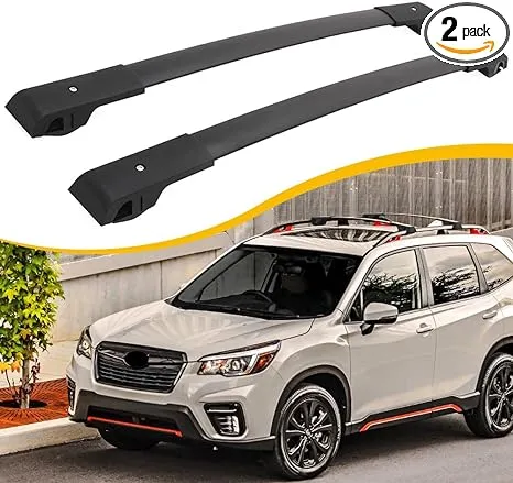 EZREXPM Cross Bars Roof Rack Fit for 2014-2024 Subaru Forester / 2013-2024 XV Crosstrek / 2012-2019 Impreza / 2022-2024 Outback Wilderness Cargo Carrier with Raised Side Rails