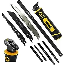 TOOLAN: 8-In-1 Multi Blades Hand Saw, Drywall Cutter Saw. Hackwaw. Long Blade Hand Saw For Cutting Drywall, Sheetrock, Wood, Metel, Plastic, Plywood. Portable Hand Saw