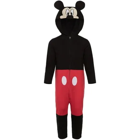 Disney Mickey Mouse Baby Boys Hooded Costume Long Sleeve Coverall Black 3-6 Months