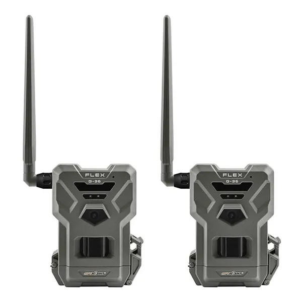 SPYPOINT Flex G-36 Twin Pack Cellular Trail Camera, 36MP Photos and 1080p Videos with Sound, GPS Enabled, Dual-Sim LTE Connectivity, 100' Flash & Detection Range, Responsive Trigger up to .3S