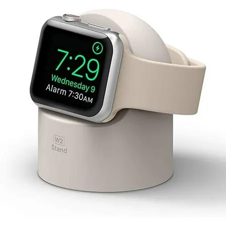 elago W2 Charger Stand Compatible with Apple Watch Series 7/6/se/5/4/3/2/1 (45mm, 44mm, 42mm, 41mm, 40mm, 38mm), Durable Silicon