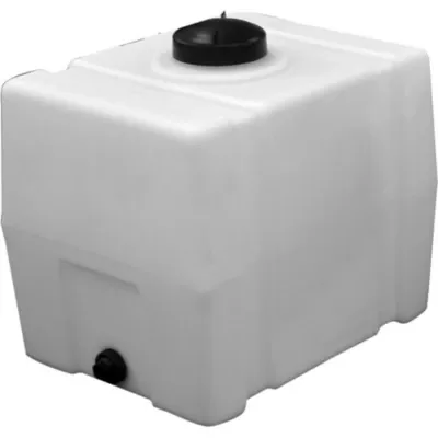 RomoTech 100 Gallon Plastic Storage Tank, Square End with Flat Bottom