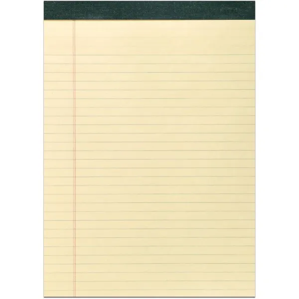 Roaring Spring� Recycled Legal Pad, 8 1/2 x 11 Sheets, 40/Pad, Canary, Dozen