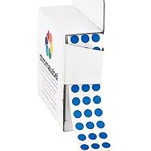 ChromaLabel 1/4 inch Round Permanent Color-Code Dot Stickers 1000 per Dispenser Box Dark Blue