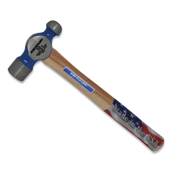 Vaughan Commercial Ball Pein Hammer, Hickory Handle, Forged Steel Head