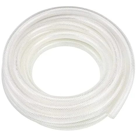 Eastrans 3/8" ID x 25 ft High Pressure Braided Clear PVC Vinyl Tubing Flexible Vinyl Tube, Heavy Duty Reinforced Vinyl Hose Tubing, BPA Free and Non