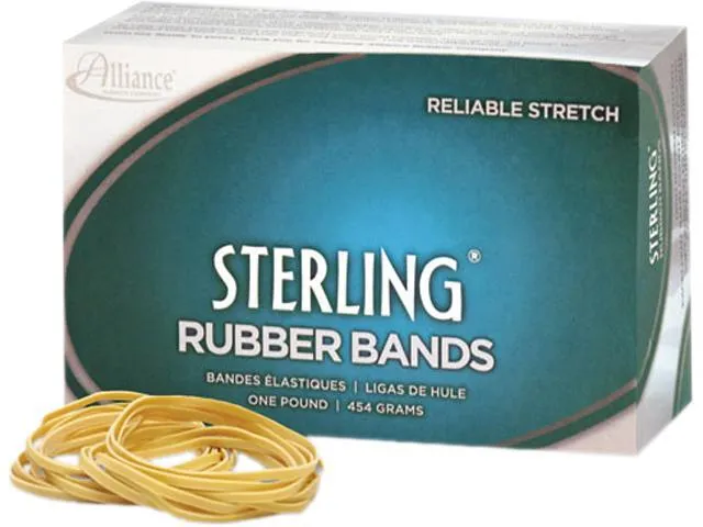 Alliance 25075 Sterling Ergonomically Correct Rubber Bands, #107, 7 x 5/8, 50 Bands/1lb Box