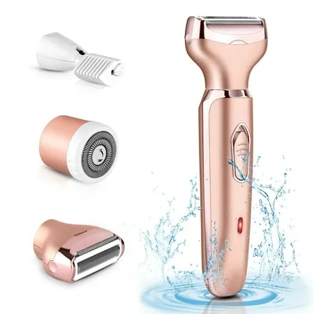 Electric Razors for Women, Bikini Trimmer 3 in 1 Women's Razors for Shaving, Cordless Portable Shaver for Wet&Dry, Rechargeable Body Hair Removal for Face Legs Underarms