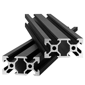 IXGNIJ 2pcs 500mm V Slot 2040 Aluminum Extrusion European Standard Anodized Linear Rail for 3D Printer Parts and CNC DIY Black(500Mm)