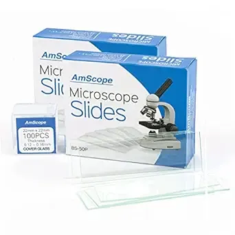 100 Pre-Cleaned Blank Microscope Slides and 100 22x22mm Square Cover Glass