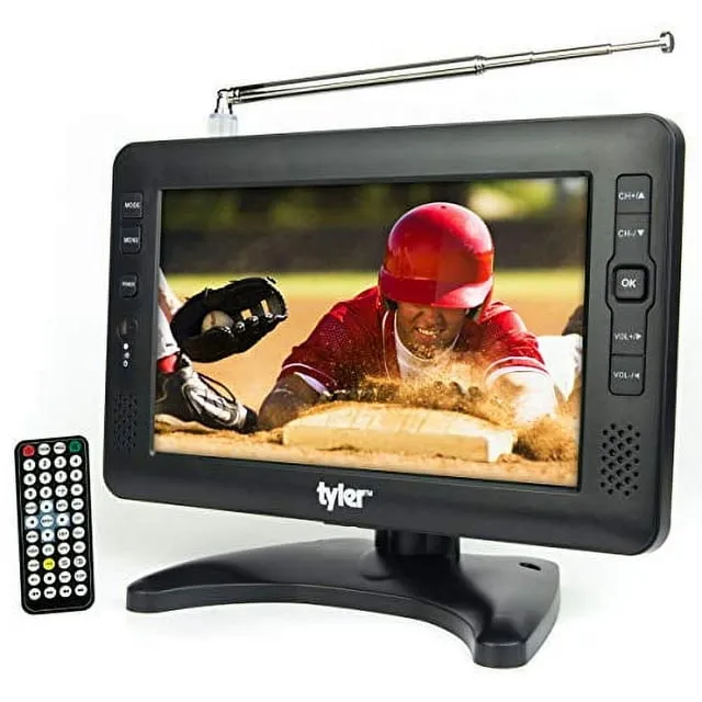 Tyler TTV704-9 Inch, Portable Widescreen LCD TV with Detachable Antennas, USB/SD Card Slot, Built in Digital Tuner, and AV Inputs