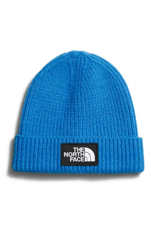 THE NORTH FACE Kids' Box Logo Cuff Winter Beanie Hat, Shady Blue, One Size