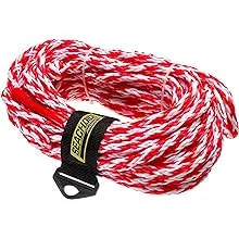 Seachoice 60-ft. Red/White Braided Polypropylene Tow Rope