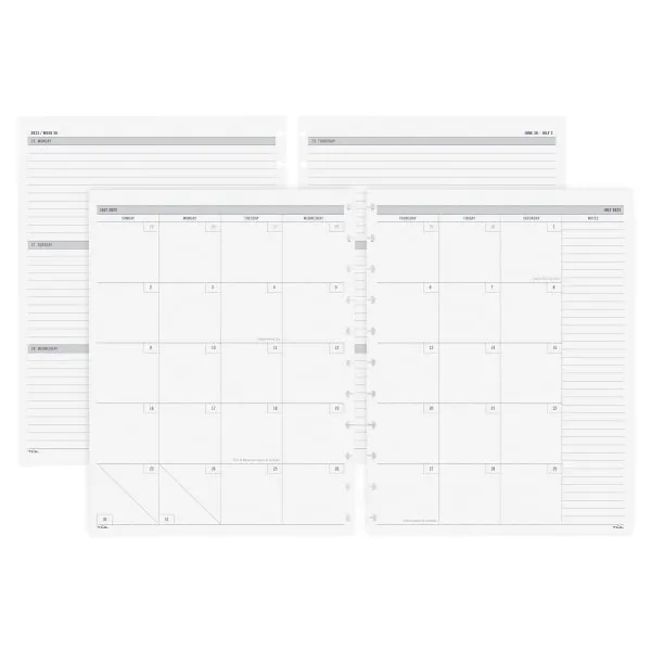 2023-2024 TUL® Discbound Academic Weekly/Monthly Refill Planner Pages, Letter Size, July 2023 To June 2024