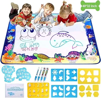 Adsoner Water Magic Mat Aqua Drawing Magic Mat Water Painting Doodle Mat with 4 ...