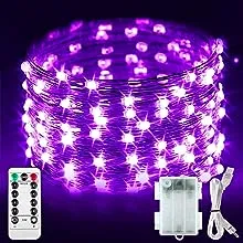 OMIKA Battery Operated LED UV Black Lights, 16.4FT 50 Units 2835 LED UV Lamp Beads 8 Modes Flexible Blacklight Fairy String Lights with Remote for Fluorescent Party Stage Body Paint Halloween DecorOMIKA Battery Operated LED UV Black Lights, 16.4FT 50…