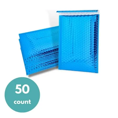 MMBM 50 Pcs - 13.75 x 11 Blue Poly Bubble Padded Envelopes Packaging Shipping Mailers Protection Bags