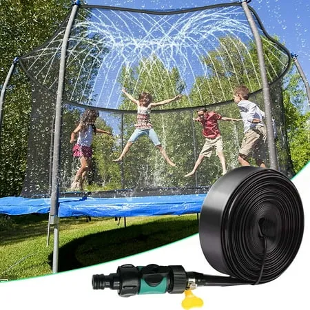 HomChum Trampoline Sprinkler for Kids, Summer Sprinkler Spray Water Park Garden Toys Game, Outdoor Trampoline Sprinkler for Boys Girls (39FT)