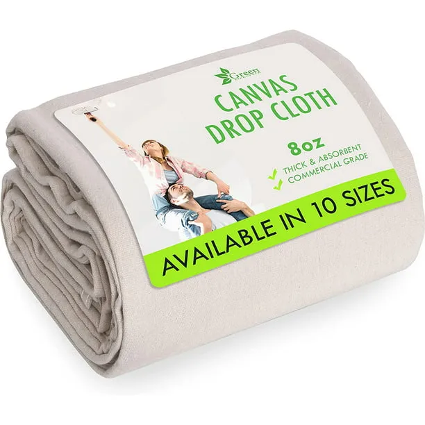 All Purpose Canvas Drop Cloth - Canvas Tarp, Canvas Fabric Drop Cloth Curtains, Drop Cloth for Painting, Floor & Furniture Protection, Painters Drop Cloth, Paint Drop Cloth (Canvas Sheet 4x12)