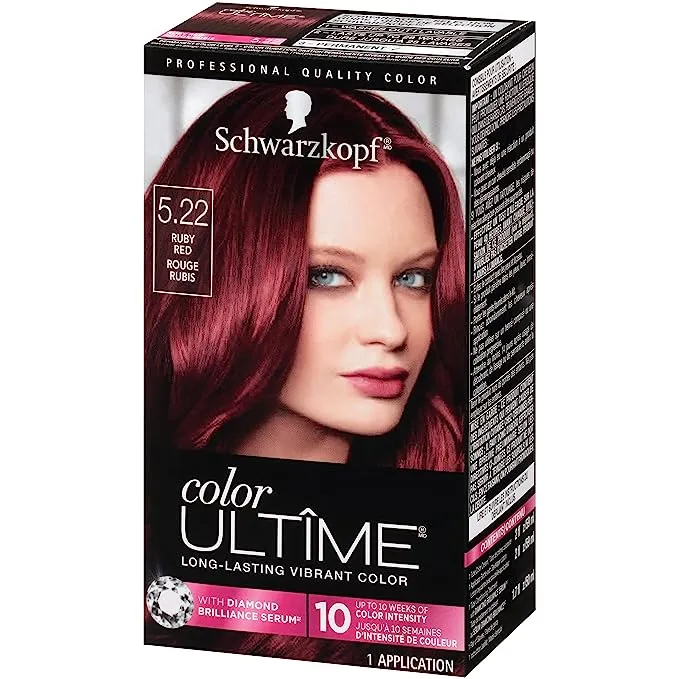 Schwarzkopf Ultime Permanent Hair Color Cream, 5.22 Ruby Red