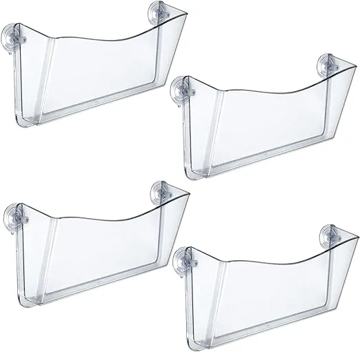 Azar Displays Plastic Wall Mount File Holder with Suction Cups