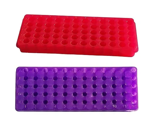 2pcs 1.5ml Tube Rack 0.5ml microtube Rack 2ml 60 Wells Tube Holder Laboratory Supplies Assorted Color Red