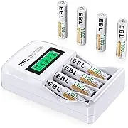 EBL 8x 1.2V Ni-MH AA AAA Rechargeable Batteries /Independent LCD AA/AAA Charger