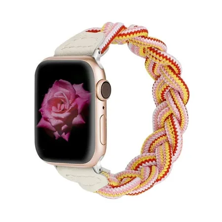 Wearlizer Compatible with Apple Watch Band 38mm 40mm 41mm Slim Elastic Braided Solo Loop Strap Wristband Stretchy Woven Bracelet Accessories for iWatch Series 8 7 6 5 4 3 2 1 SE