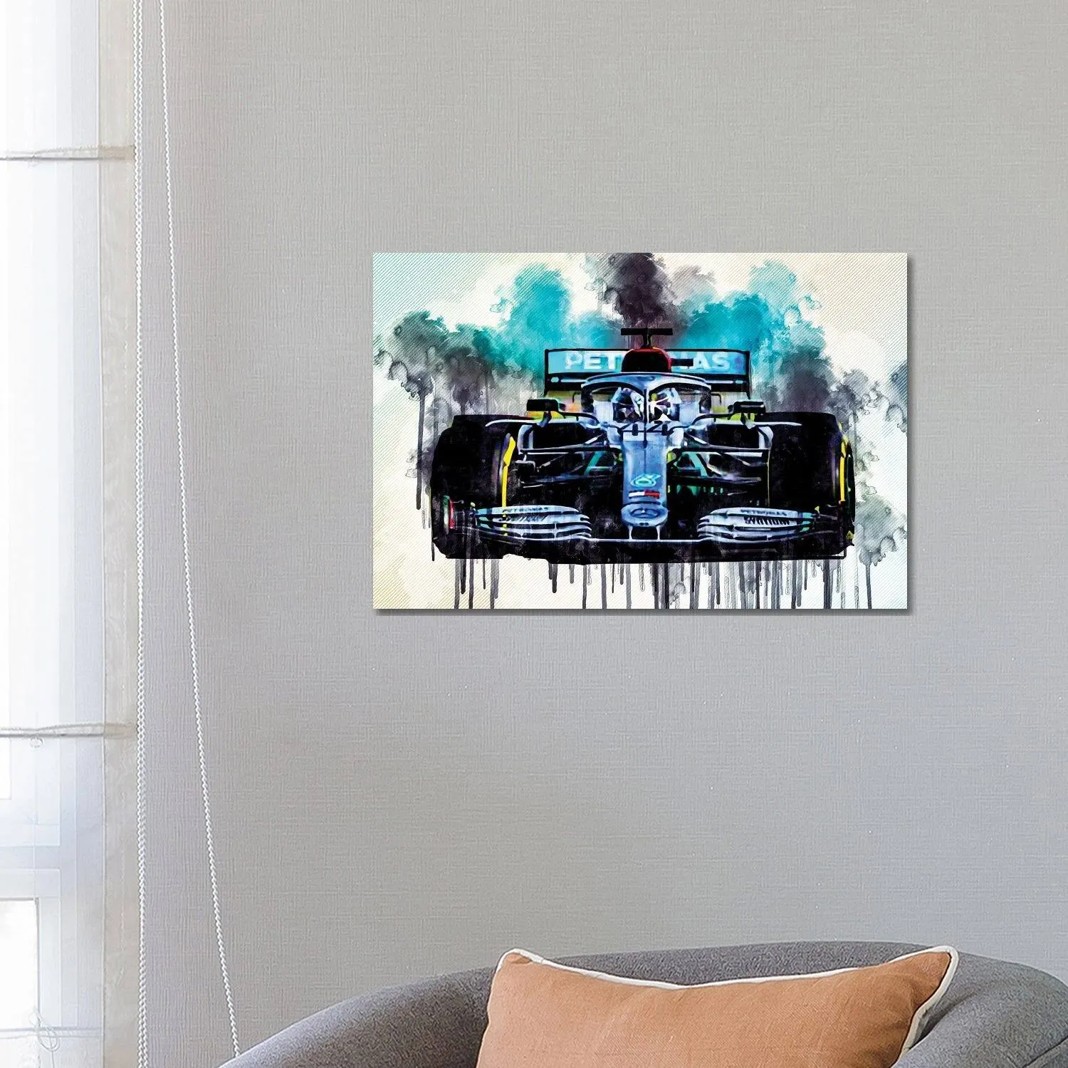 iCanvas "Lewis Hamilton 2020 Mercedes-AMG Petronas Formula One Team F1 W11 EQ Performance" by Sissy Angelastro Canvas Print