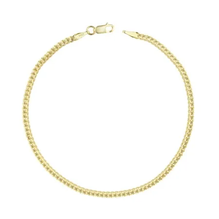 Nuragold 10k Yellow Gold 2.7mm Solid Miami Cuban Link Chain Bracelet or Anklet Womens Mens Jewelry 7 7.5 8 8.5 9