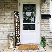 TX USA Corporation 36 in. "Welcome Pumpkin" Fall Porch Sign - Rustic Harvest Decor