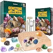 Dan & Darci Mega Gem Dig Kit - Dig Up 15 Real Gemstones | Great Science, Gemology, Mining Gift Kids, Boys Girls | Rocks, Minerals