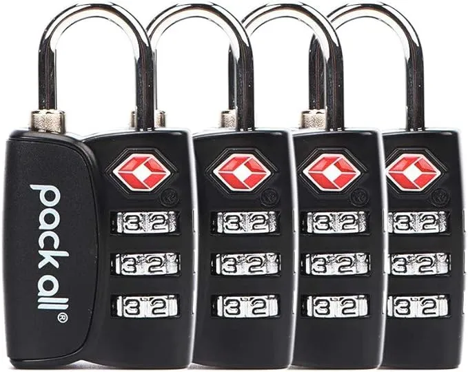 Open Alert Indicator TSA Approved 3 Digit Luggage Locks to Lock Travel Suitcase