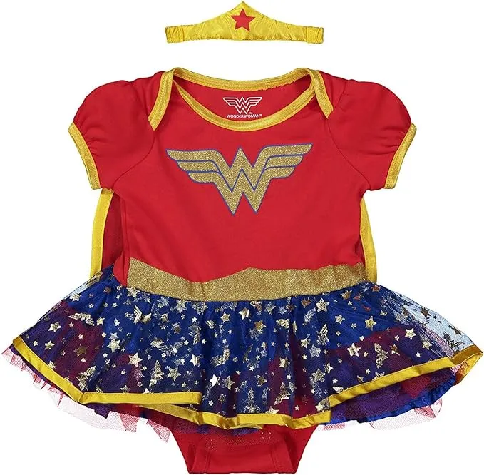 DC Comics Wonder Woman Baby Girls' Cosplay Costume Bodysuit Dress