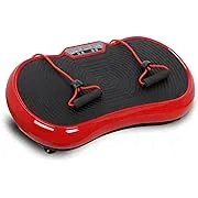 SUPER DEAL Pro Vibration Plate Exercise Machine - Whole Body Workout Vibration Fitness Platform Fit Massage Workout Trainer w/Loop Bands + Bluetooth + Remote, 99 Levels (Red)