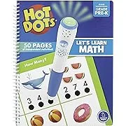 Educational Insights Hot Dots Let's Learn Preschool Math Workbook with Interactive Pen, Ages 3+