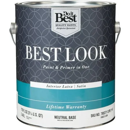 Best Look Latex Paint & Primer in One Satin Interior Wall Paint, Extra Deep Base, 1 gal. HW33W0803-16