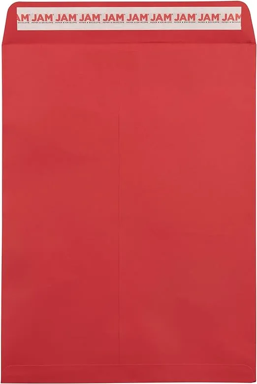 Jam Paper Self Seal Catalog Envelope 9" x 12" Red 25/Pack